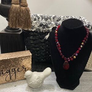 Preloved Red Water Drop Beads Necklace!
